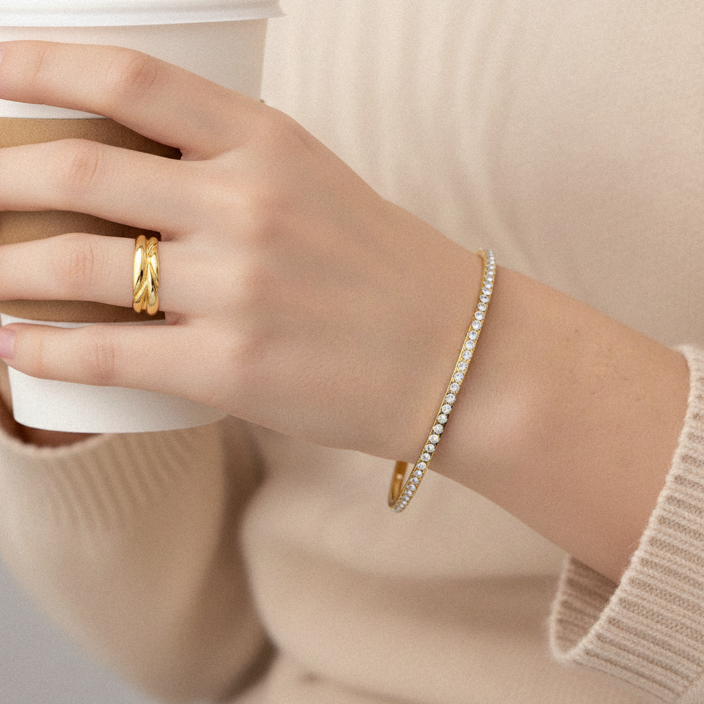 Kalista Diamond Gold Bangle