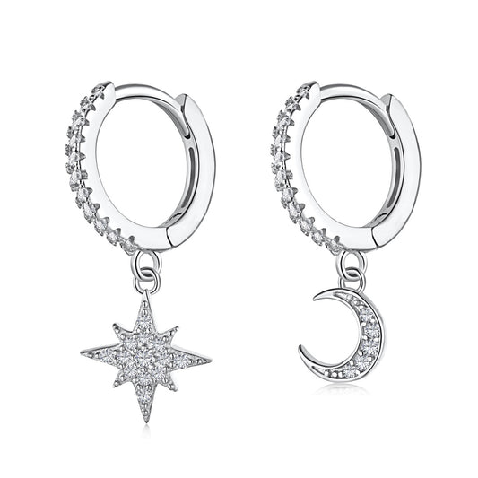 [AuraEcho]Star and Moon Asymmetric Earrings
