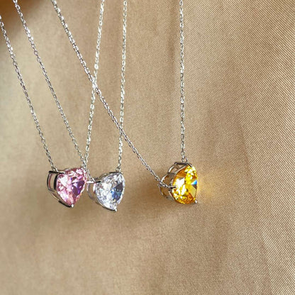 [AuraEcho]6.0 carat Radiant Heart Shape Necklace