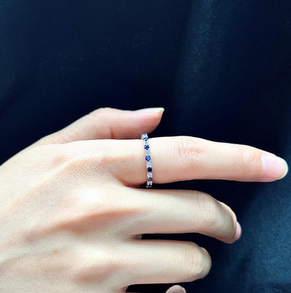 [AuraEcho]Exquisite Colorful Round Cut Tennis Ring