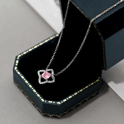 [AuraEcho]Exquisite Flower Shape Princess Cut Necklace