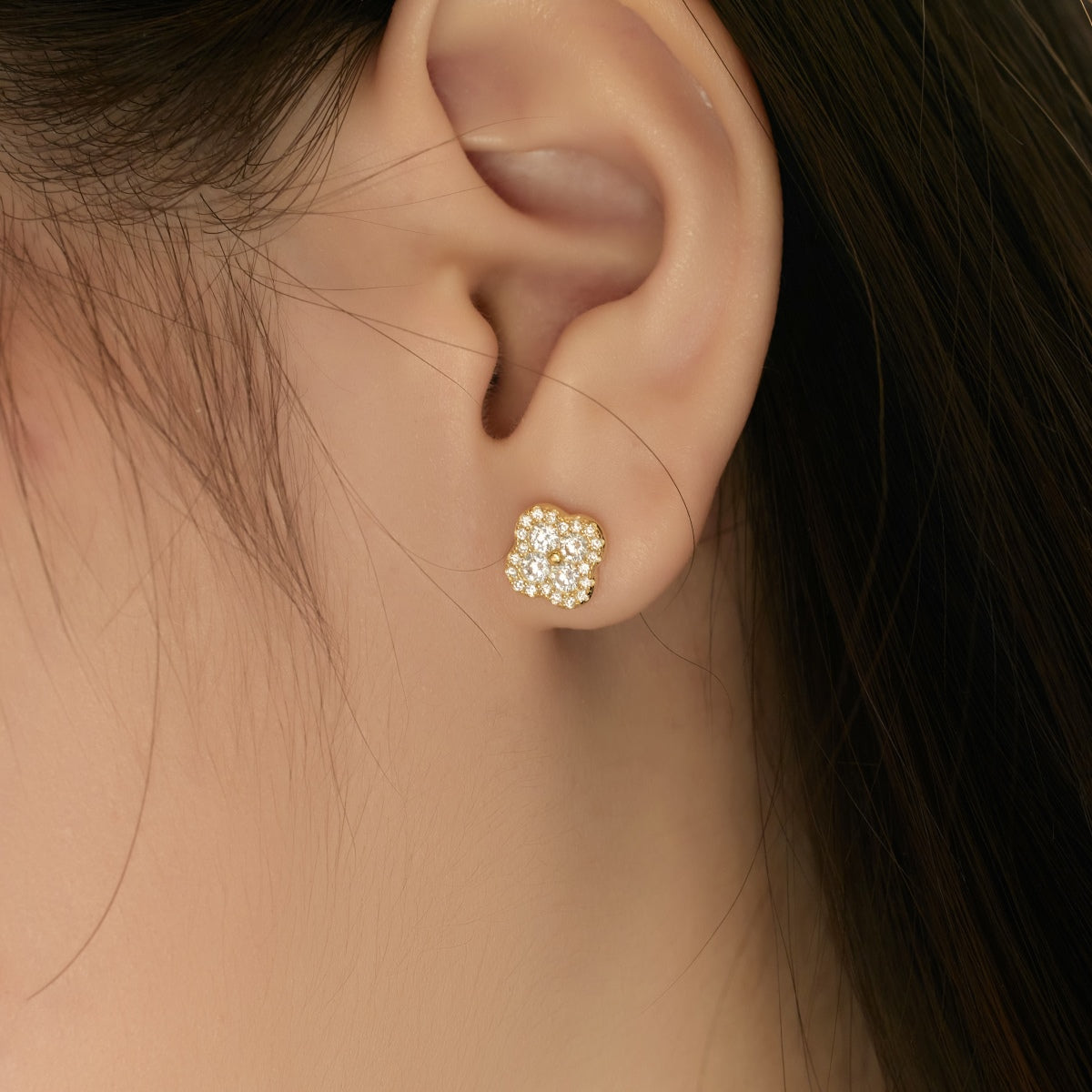 [AuraEcho]Four-Leaf Clover Flower Shaped Earrings