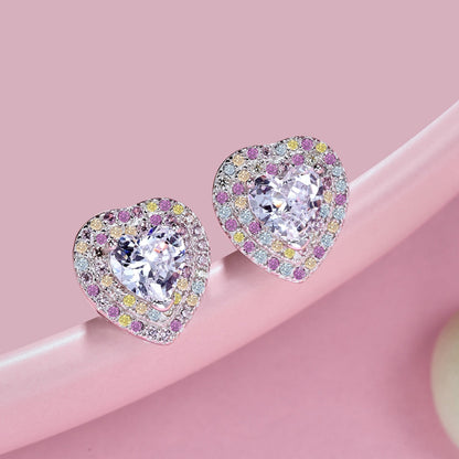 [AuraEcho]Dazzling Heart Shape Lover Earrings
