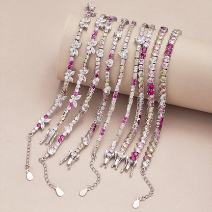 [AuraEcho]Romantic Heart Shape Round Cut Lover Bracelet