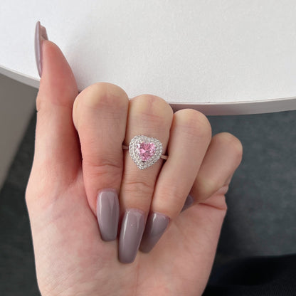 [AuraEcho]Delicate Ebullient Heart Shape Wedding Ring