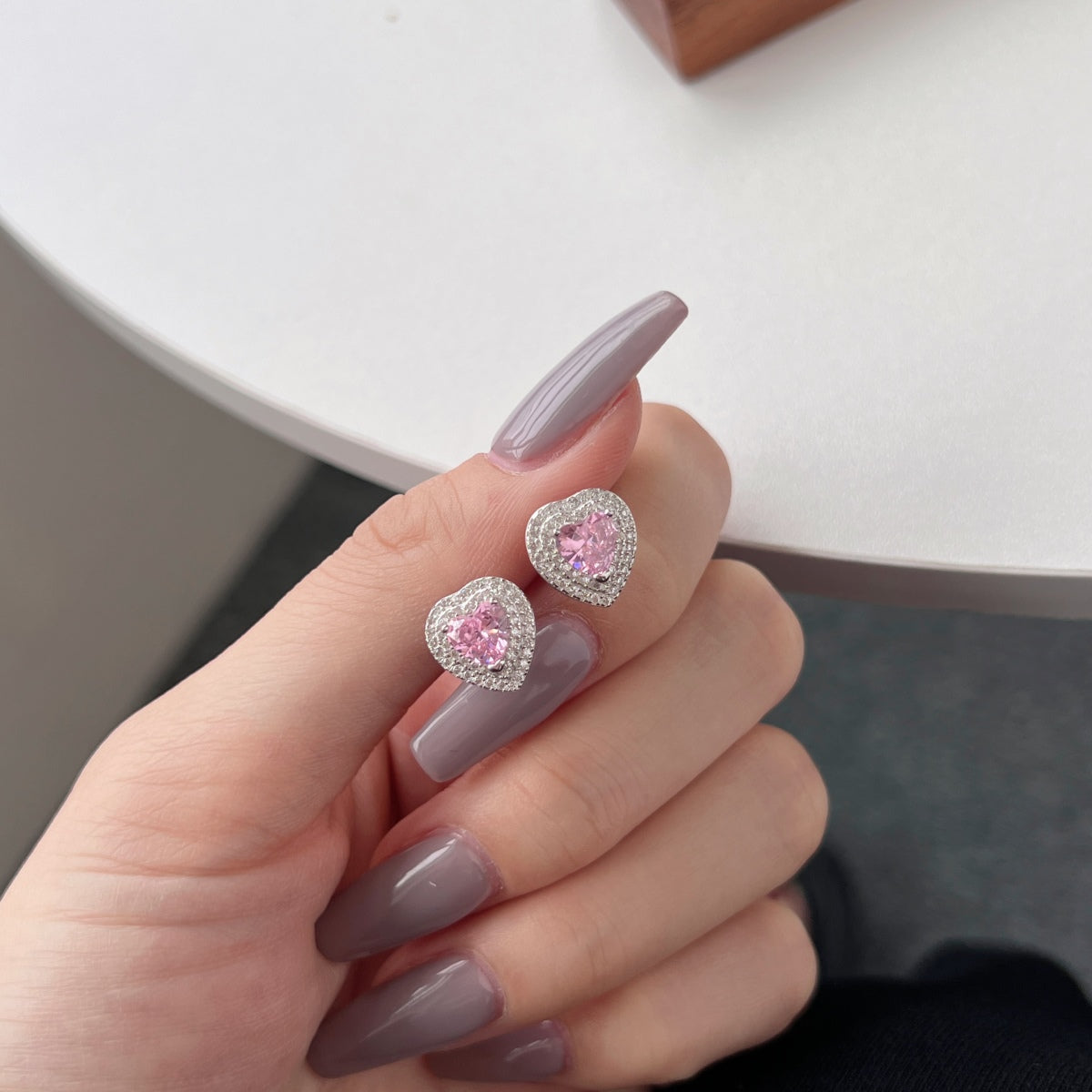 [AuraEcho]Dazzling Heart Shape Lover Earrings