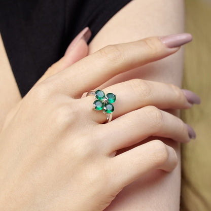 [AuraEcho]Four-Leaf Clover Eight-Pointed Star Ring
