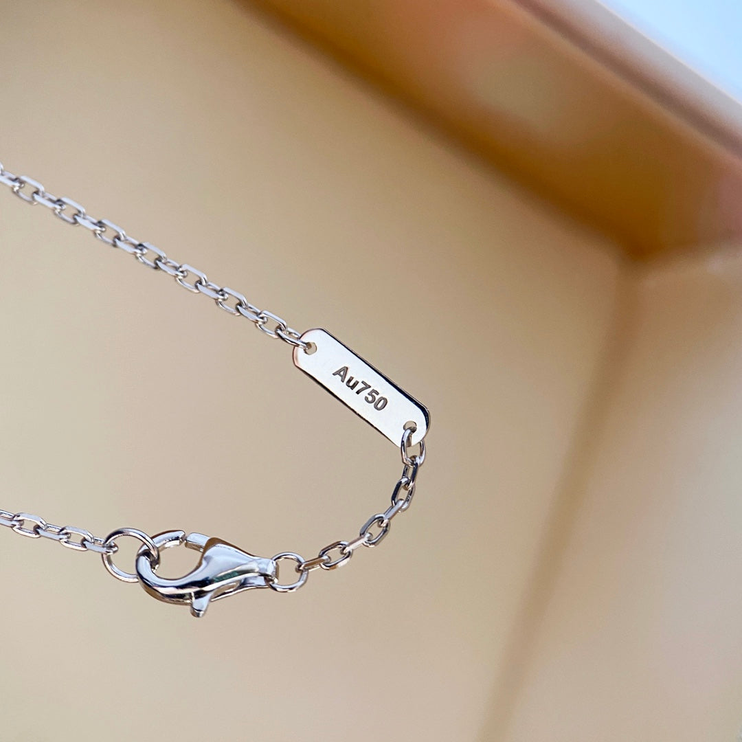[AuraEcho]CLOVER DIAMOND NECKLACE SILVER