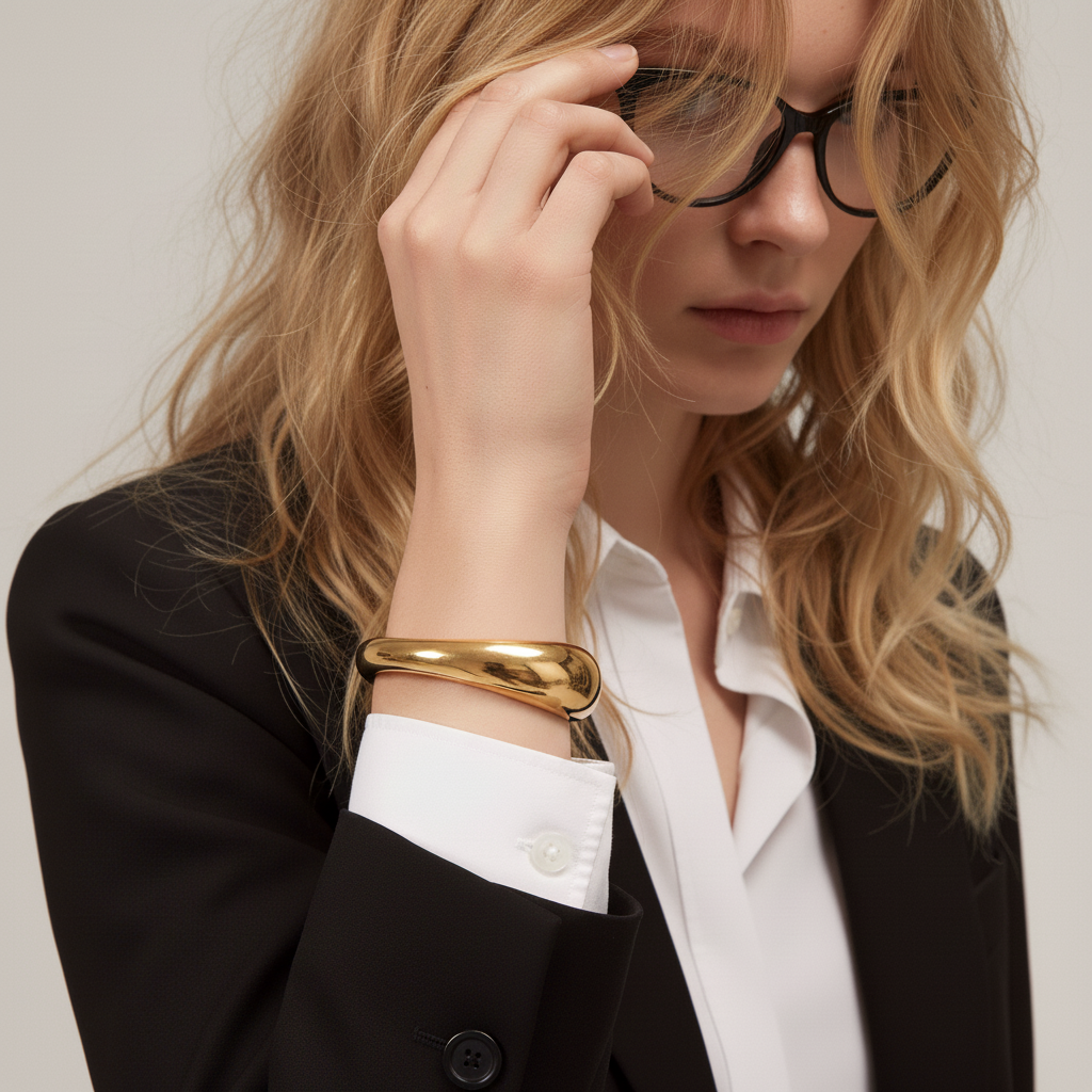Jessa Sculpted Gold Bangle