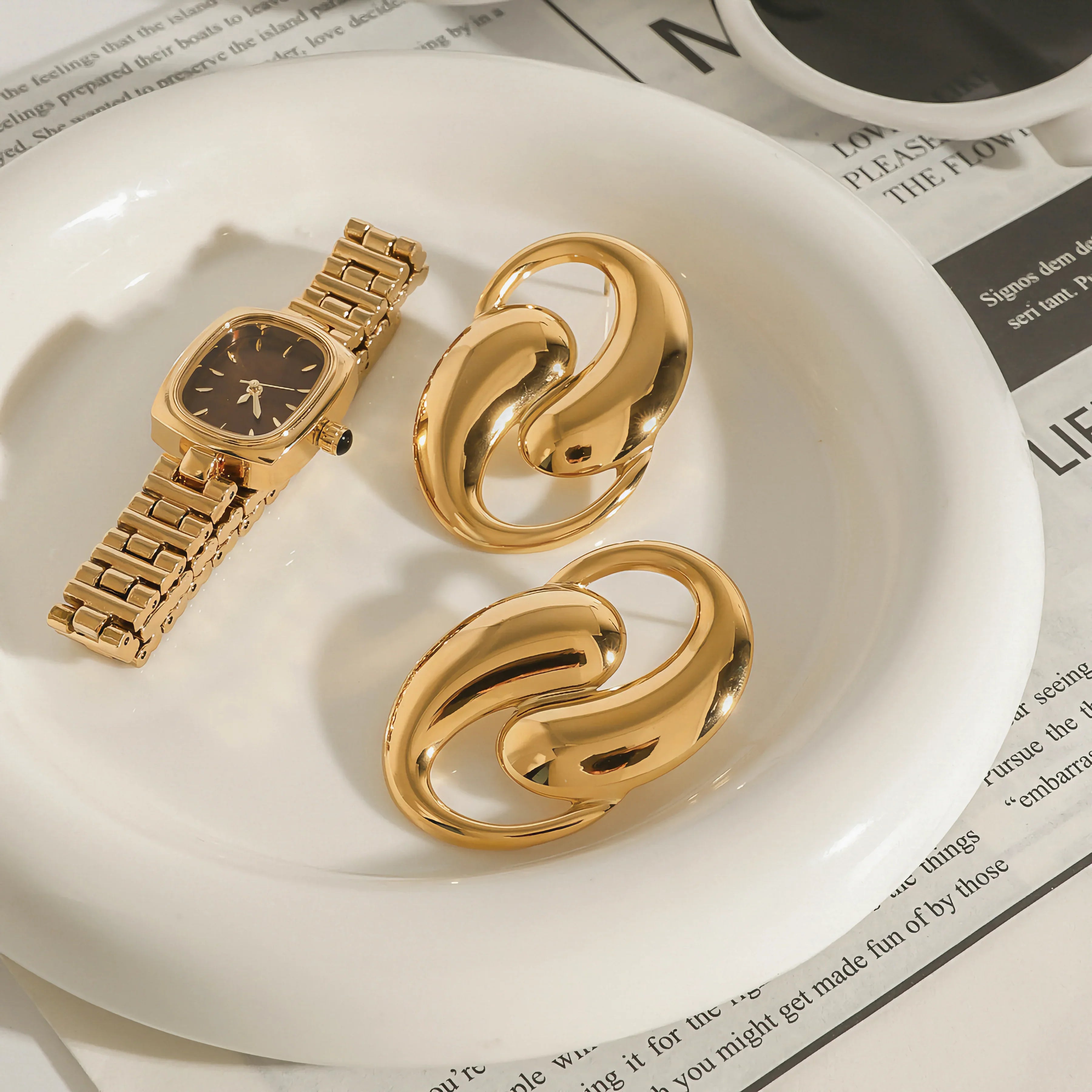 Dansley Water Drop Gold Earrings