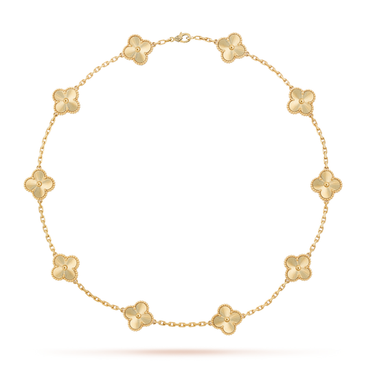 [AuraEcho]CLOVER 10 MOTIFS LASER NECKLACE