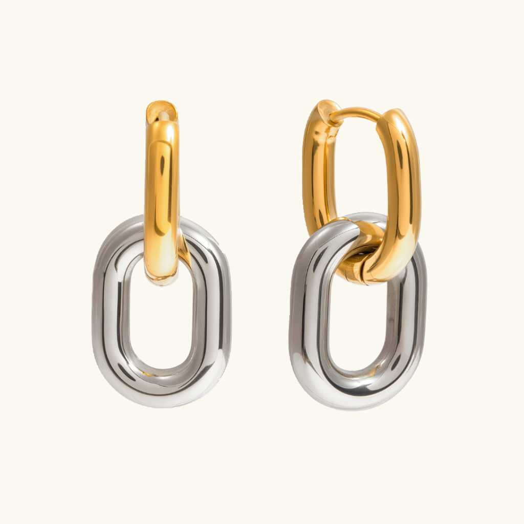 Pippa Two Tone Double Hoops