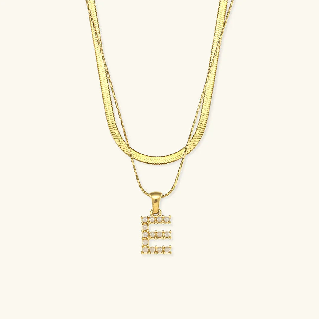 Fiona Layered Gold Initial Letter Necklace