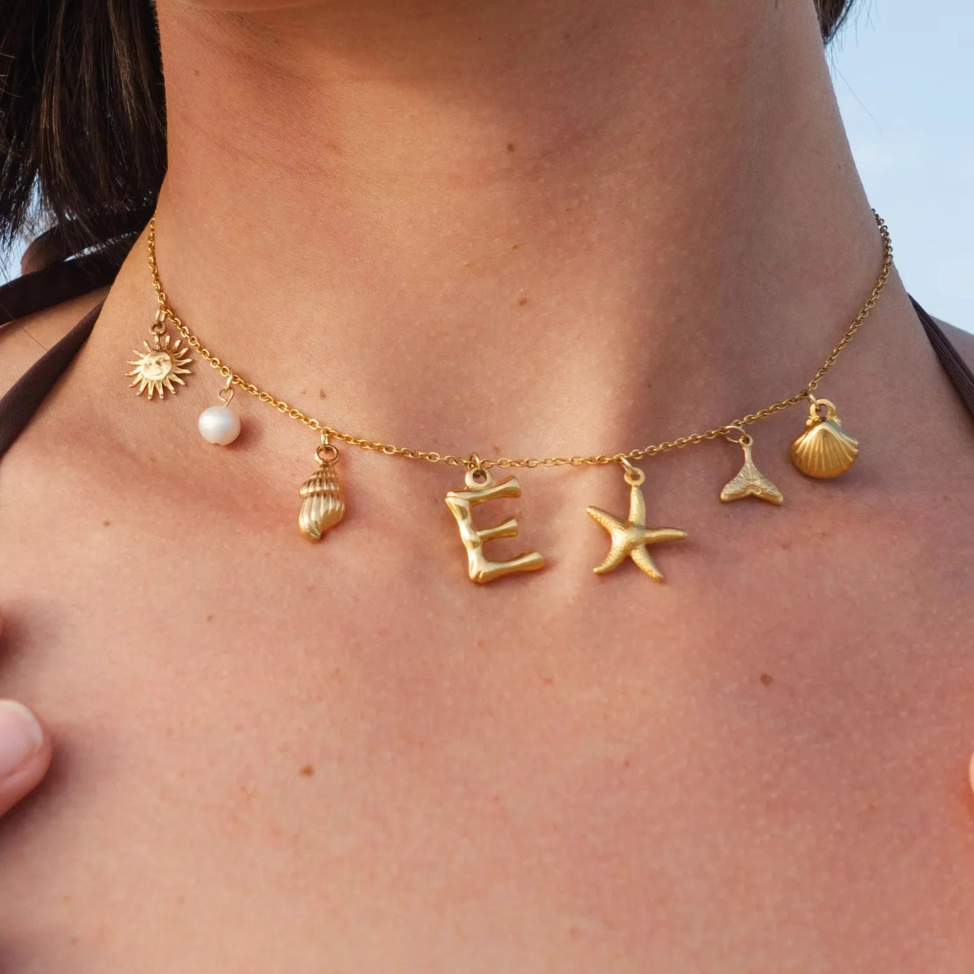 Avaria Ocean Initial Necklace