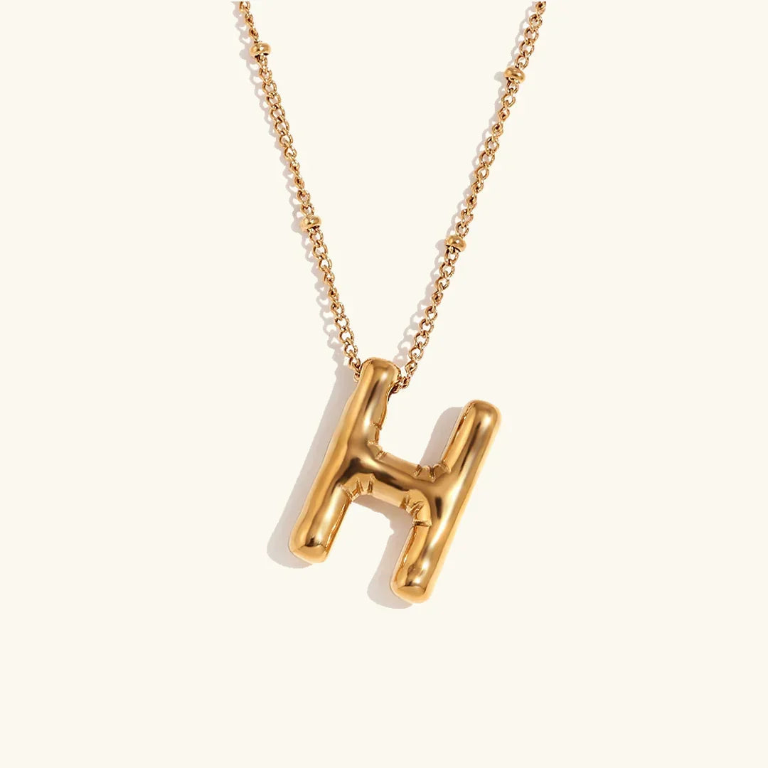 Balloon Gold Initial Necklace