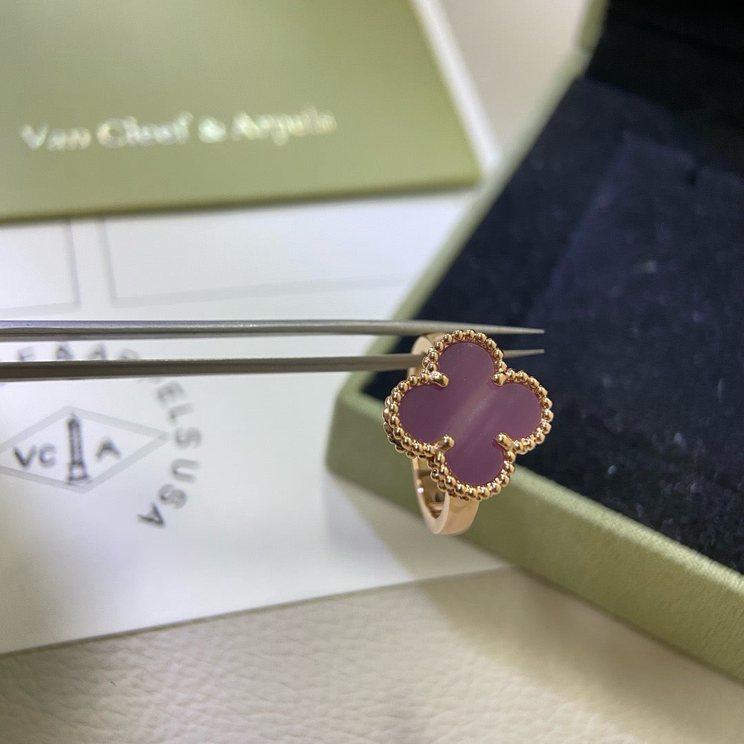 [AuraEcho]CLOVER  PURPLE VIOLET RING