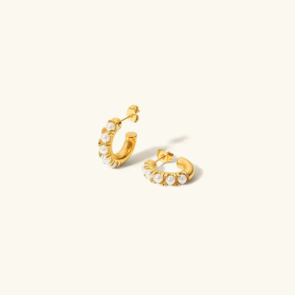 Irene Pearl Hoop Earrings