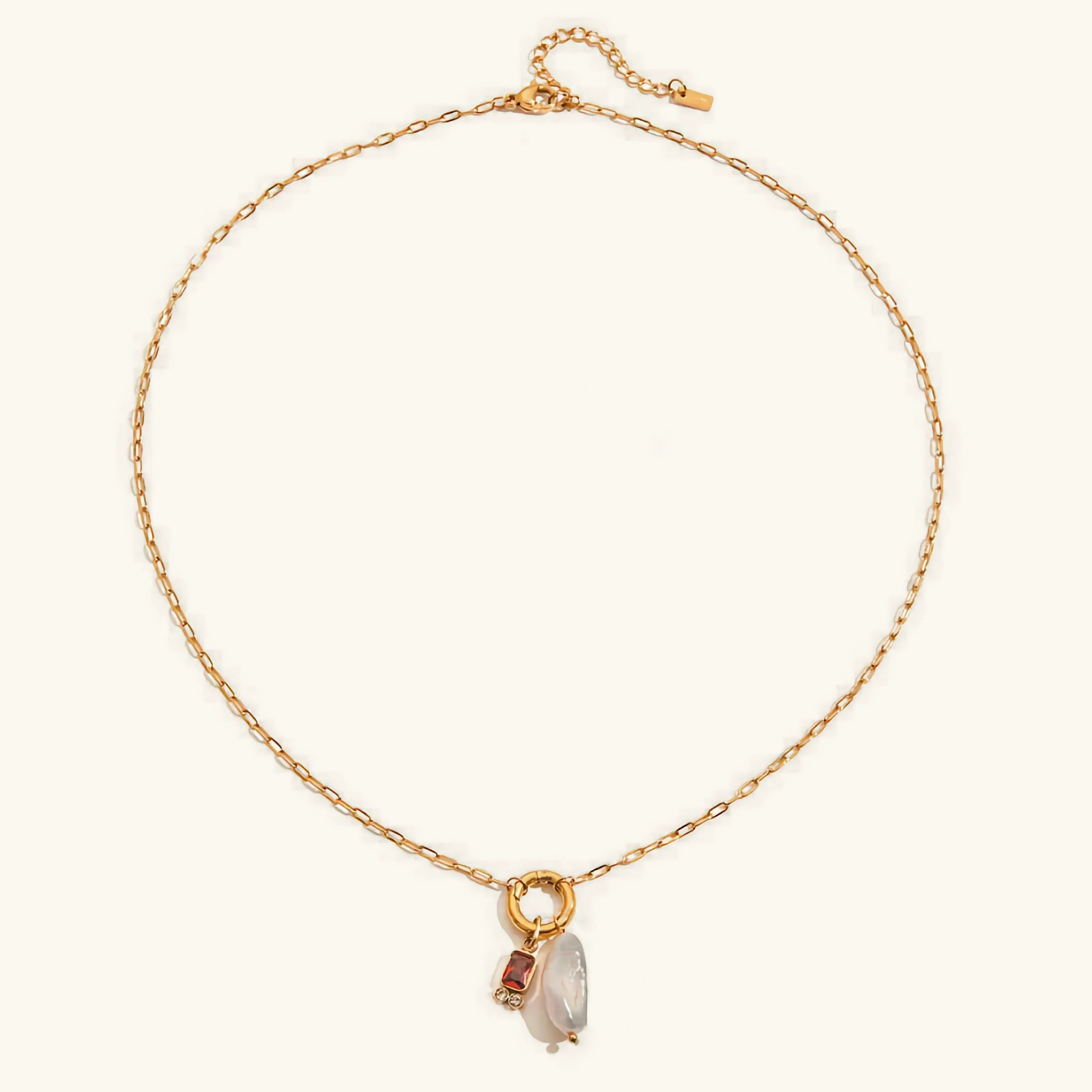 Caitlin Birthstone Pearl Necklace