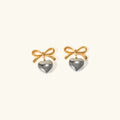 Rowanne Two Tone French Knot Heart Earrings