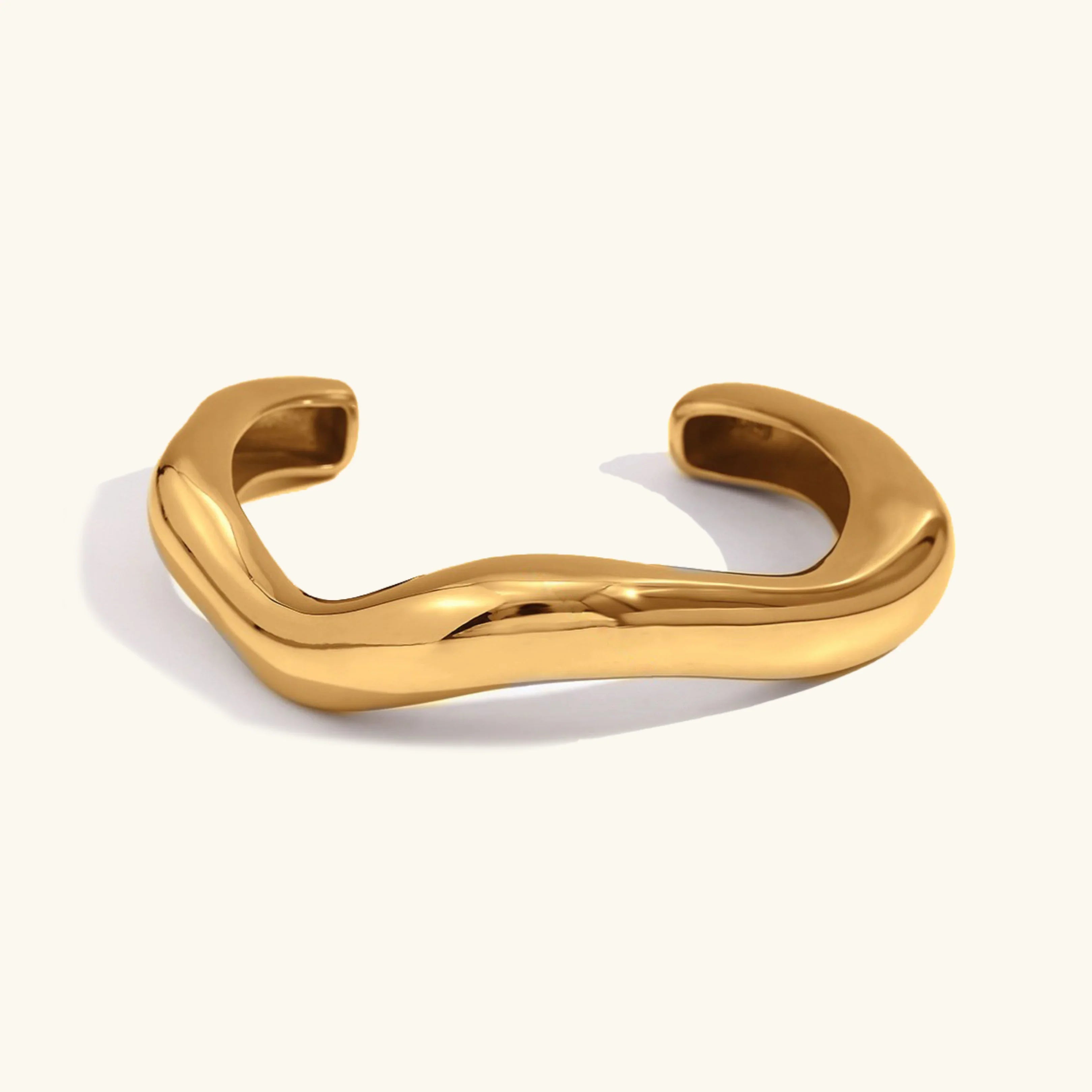 Zaria Asymmetrical Gold Bangle