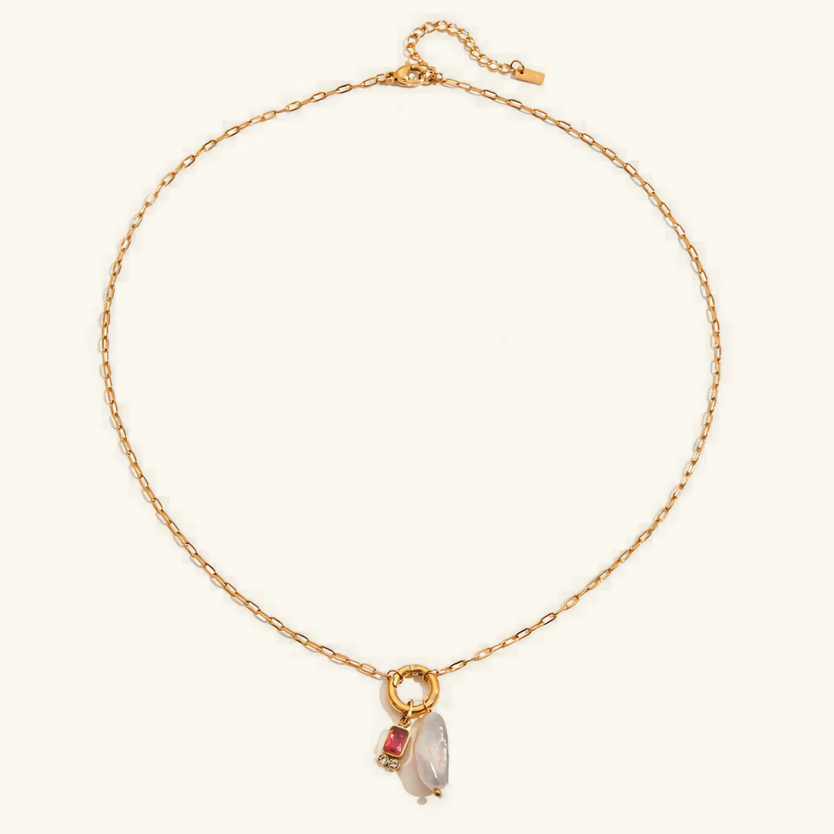 Caitlin Birthstone Pearl Necklace