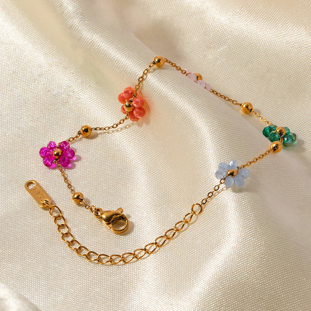 Azalea Floral Gold Bracelet