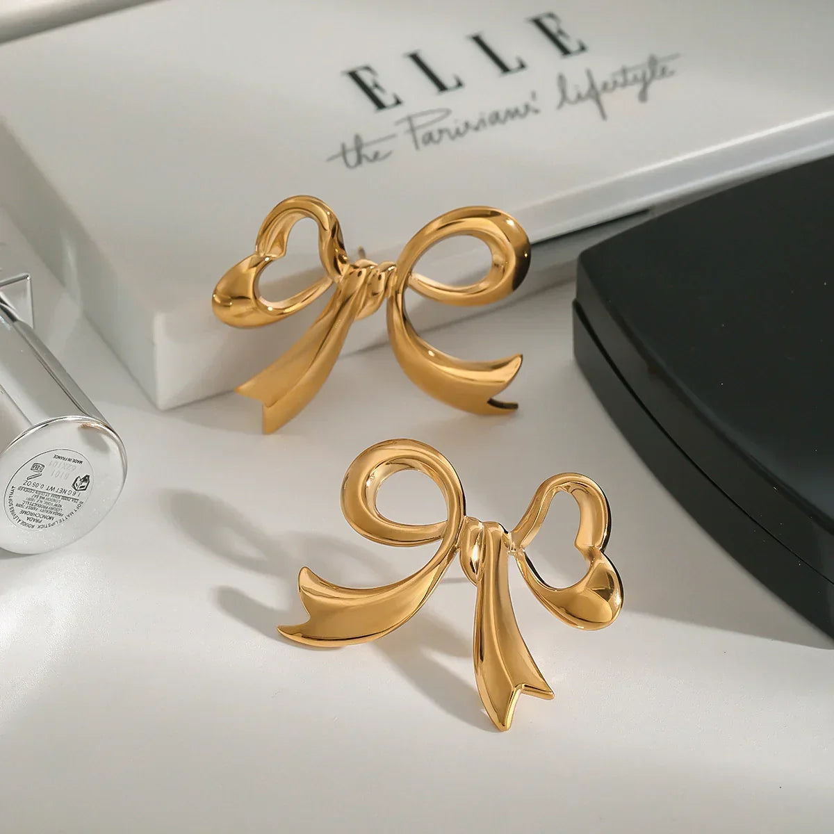 Carissa Gold Bowtie Earrings