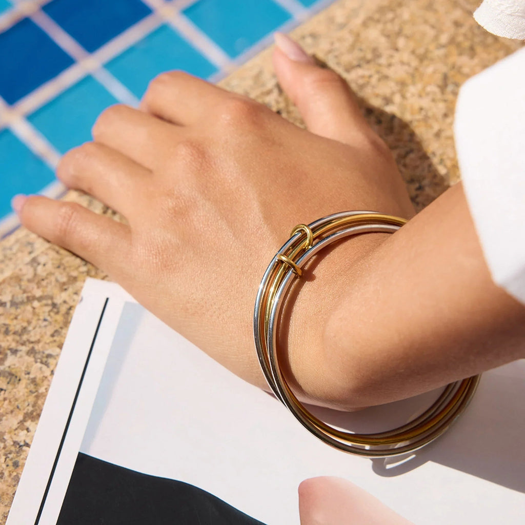 Romina Two Tone Stacked Bracelet