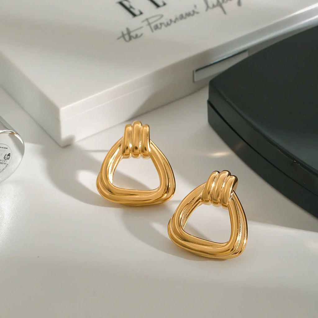 Doris Knot Charm Gold Earrings