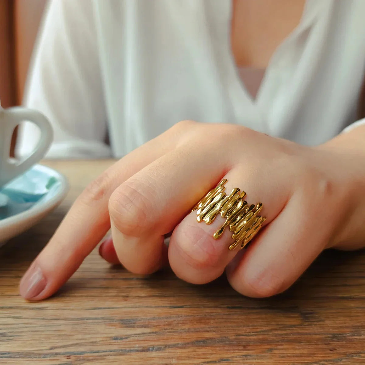 Zoella Abstract Gold Ring