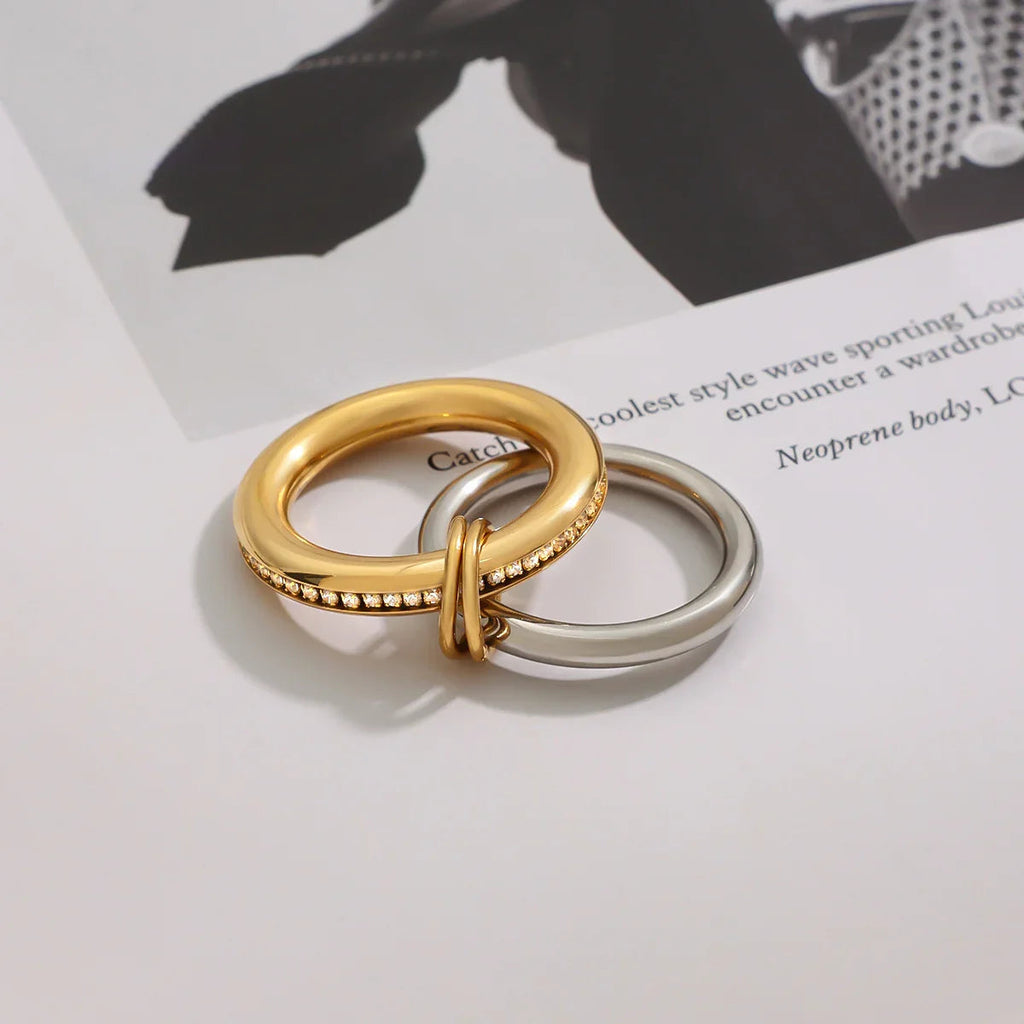 Claire Two Tone Ring Stack