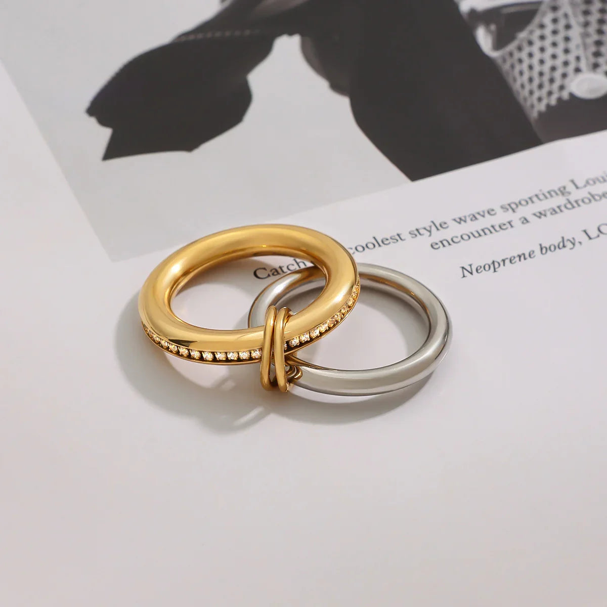 Claire Two Tone Ring Stack