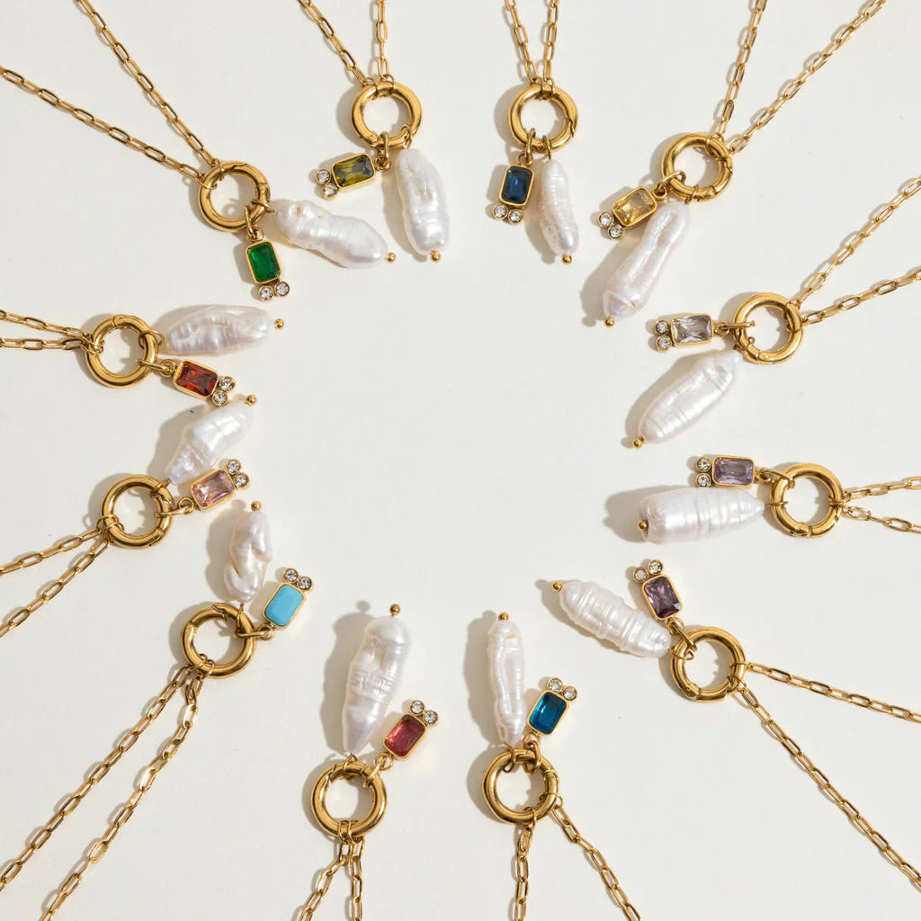 Caitlin Birthstone Pearl Necklace