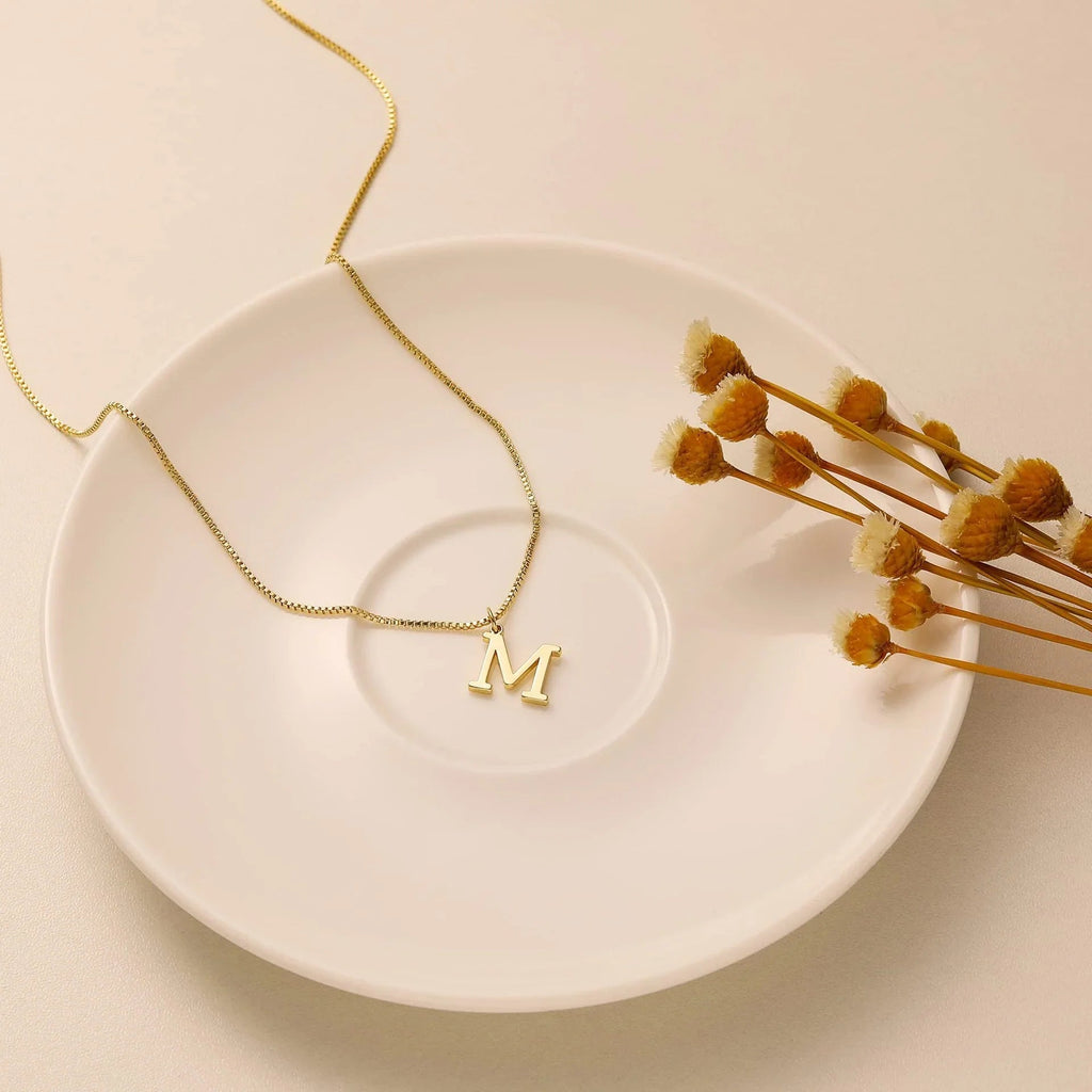 Therese Letter Initial Gold Necklace