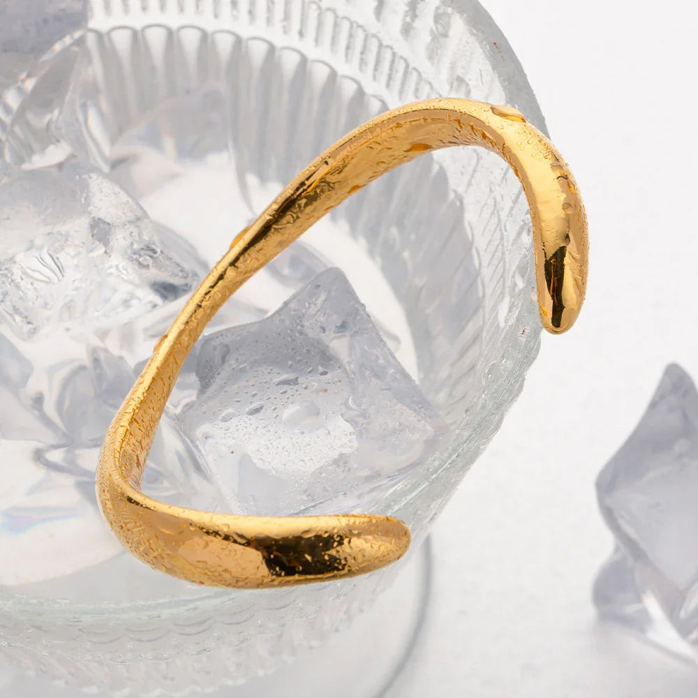 Audrina Contemporary Gold Bangle