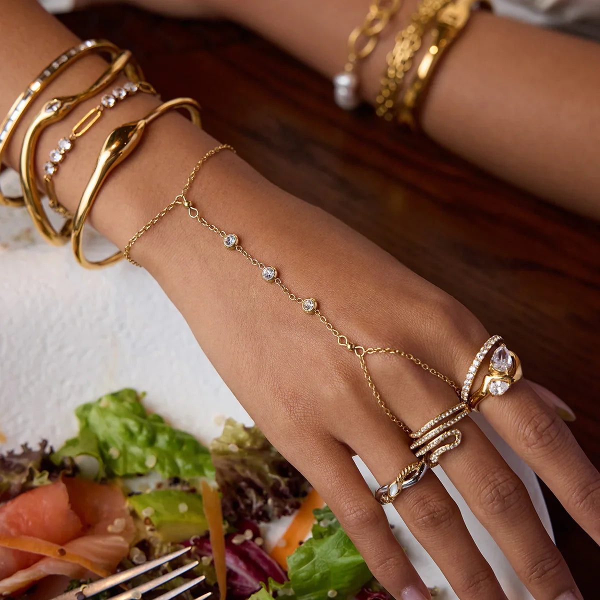 Grace Gold Diamond Bangle
