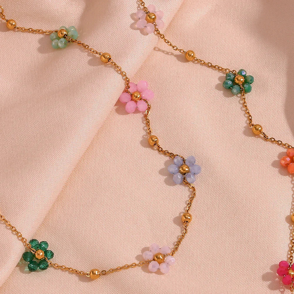 Azalea Floral Gold Necklace