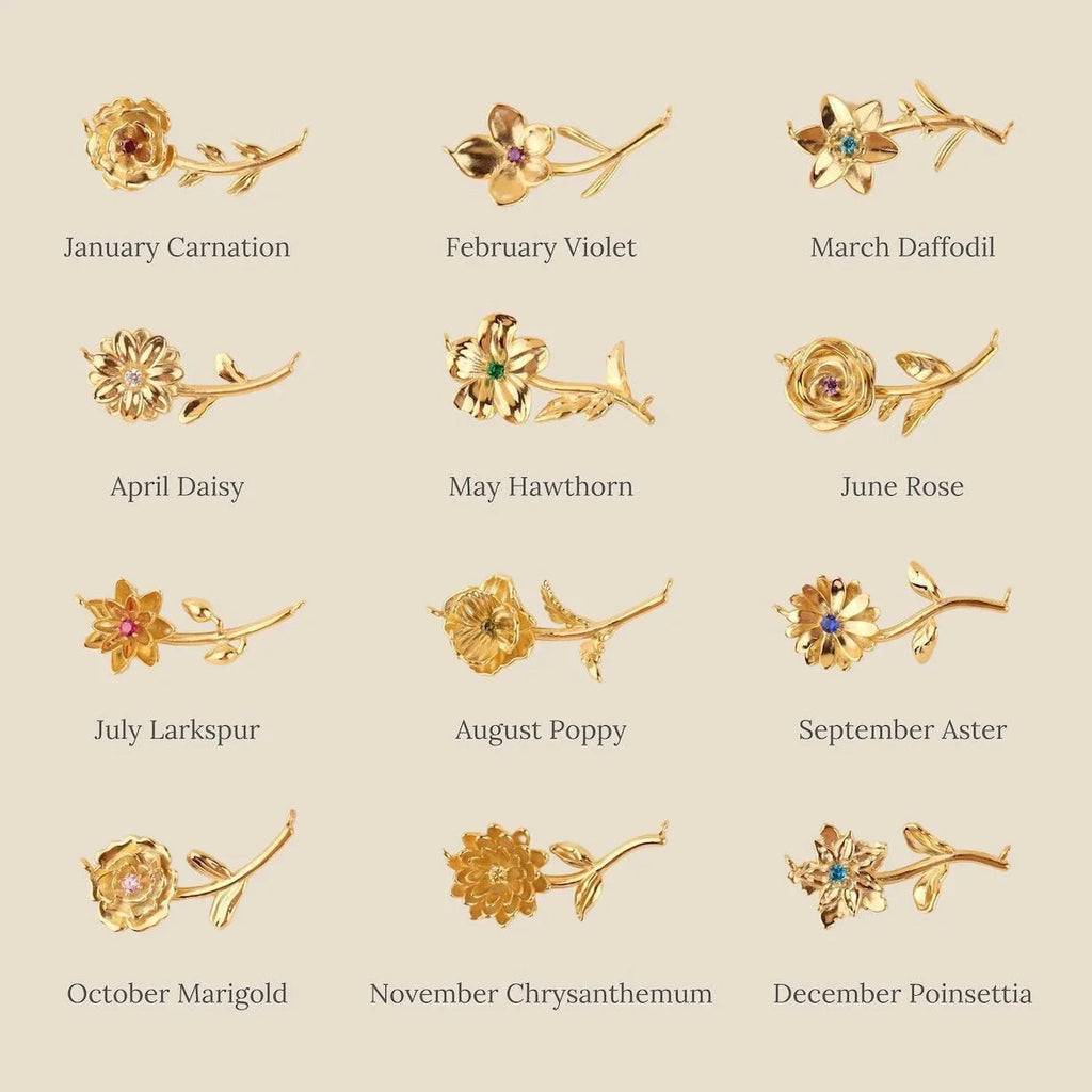 Maribelle Birth Flower Gold Necklace