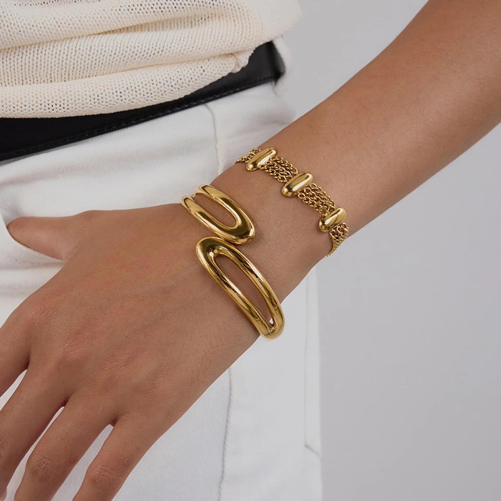 Kathleen Layered Chain Gold Bracelet