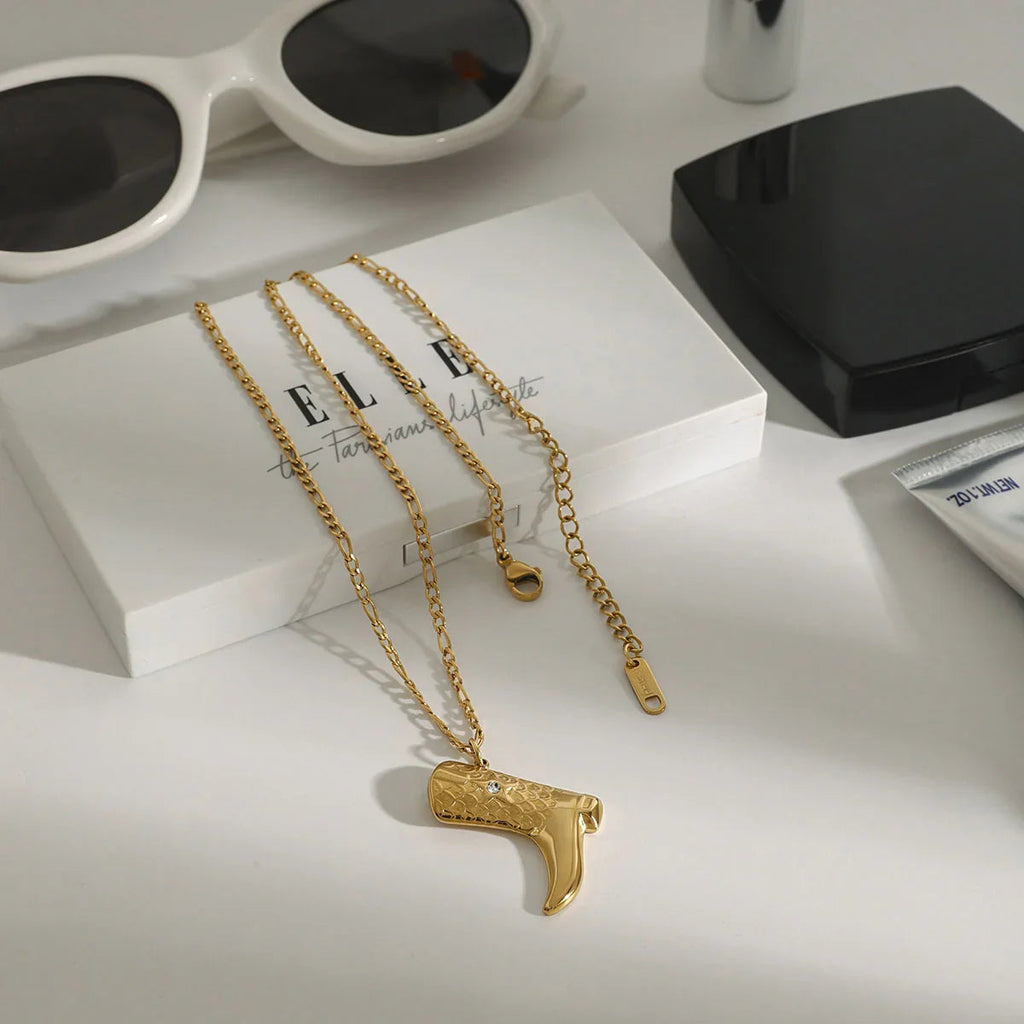Makayla Gold Boot Pendant
