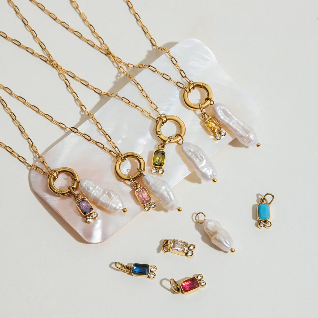 Caitlin Birthstone Pearl Necklace
