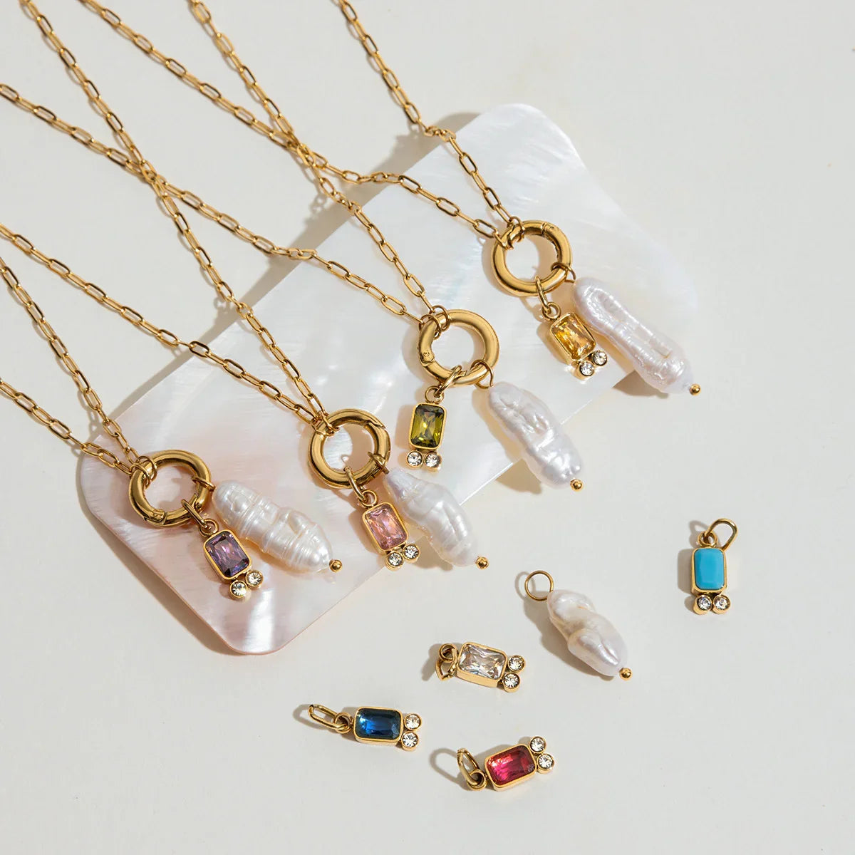 Caitlin Birthstone Pearl Necklace