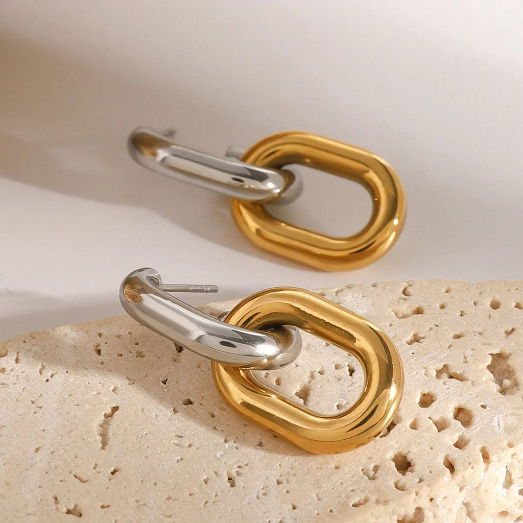 Taylor Two Tone Double Hoops