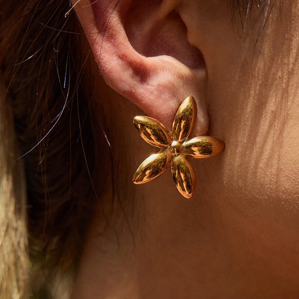 Monica Floral Gold Earrings