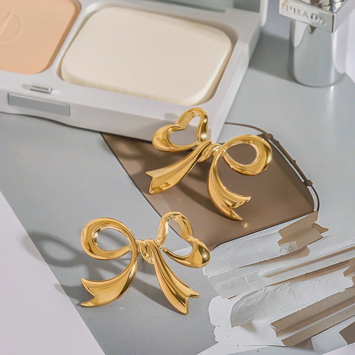 Carissa Gold Bowtie Earrings