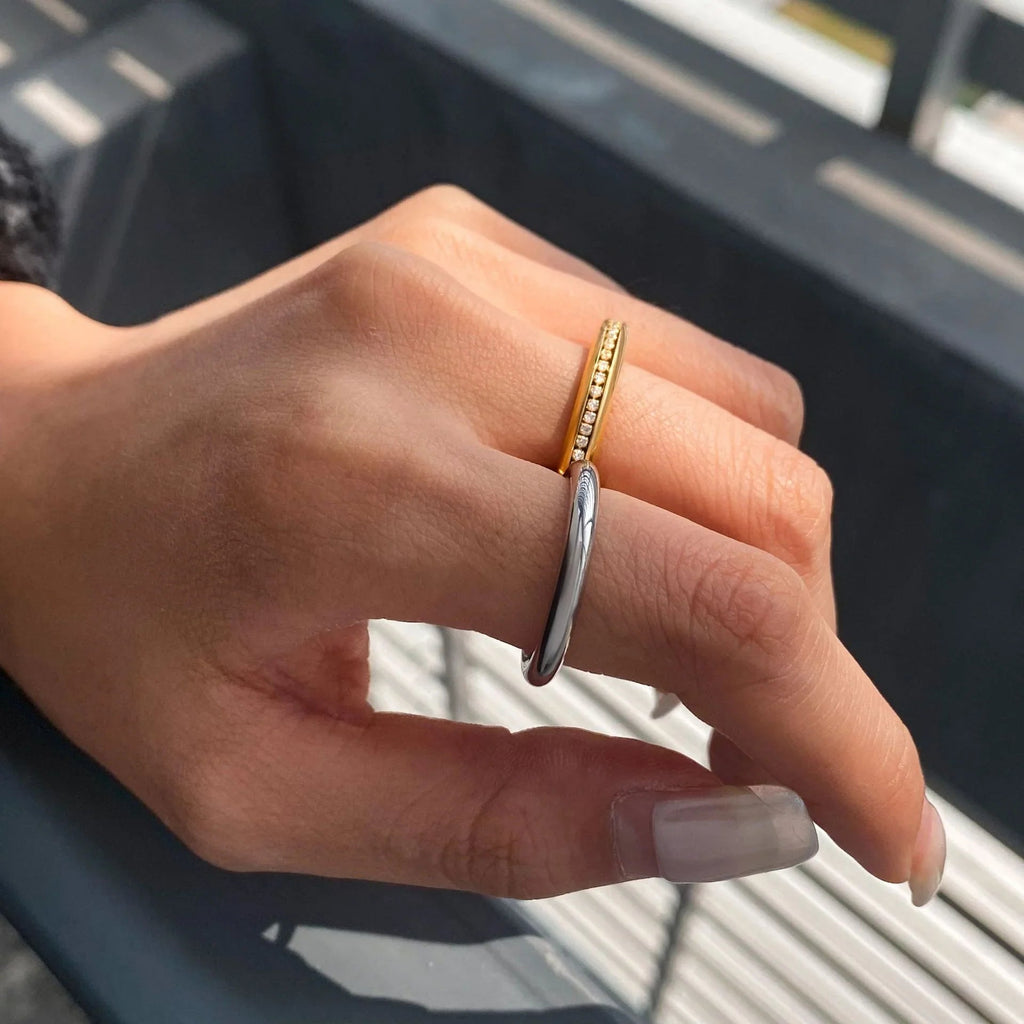 Claire Two Tone Ring Stack