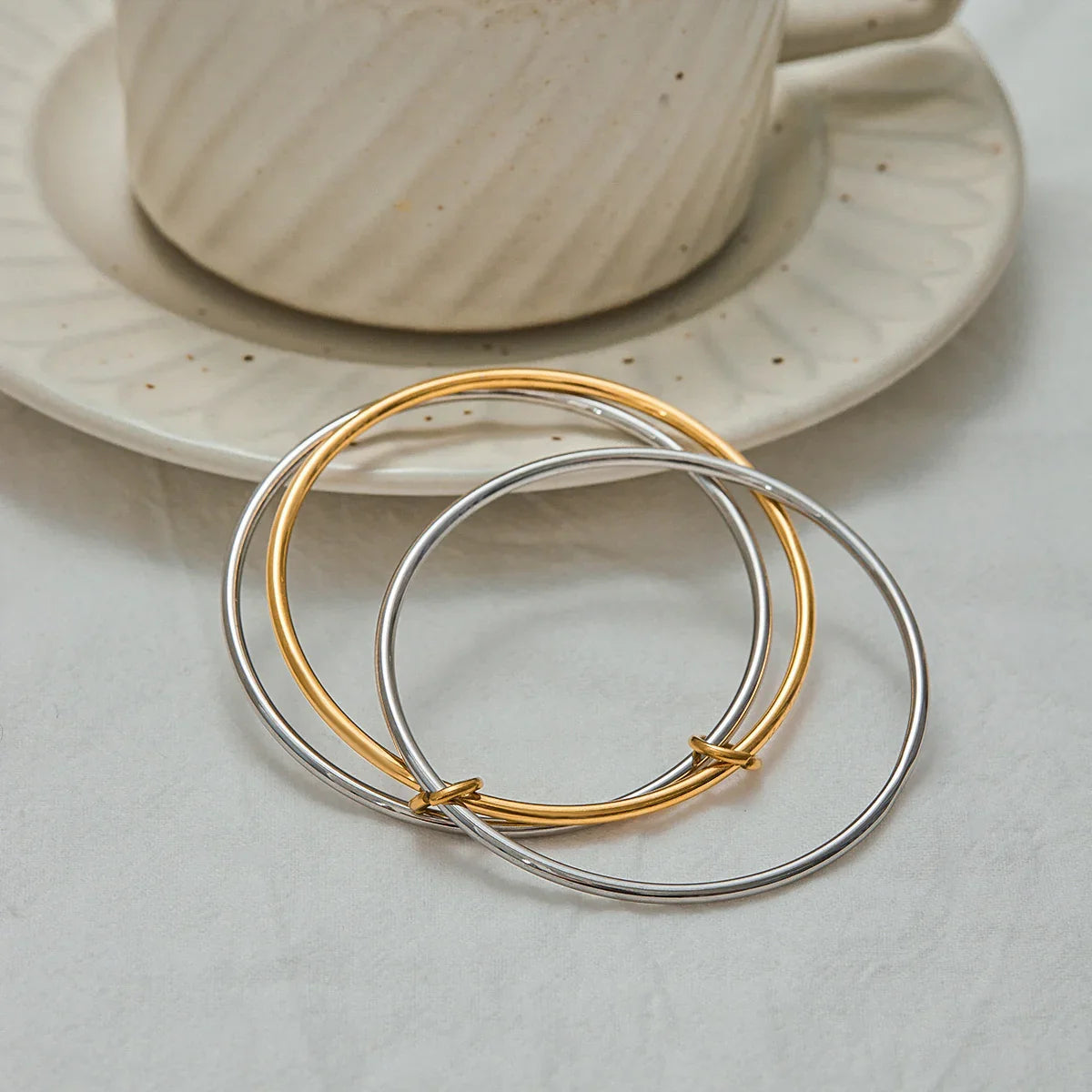 Romina Two Tone Stacked Bracelet