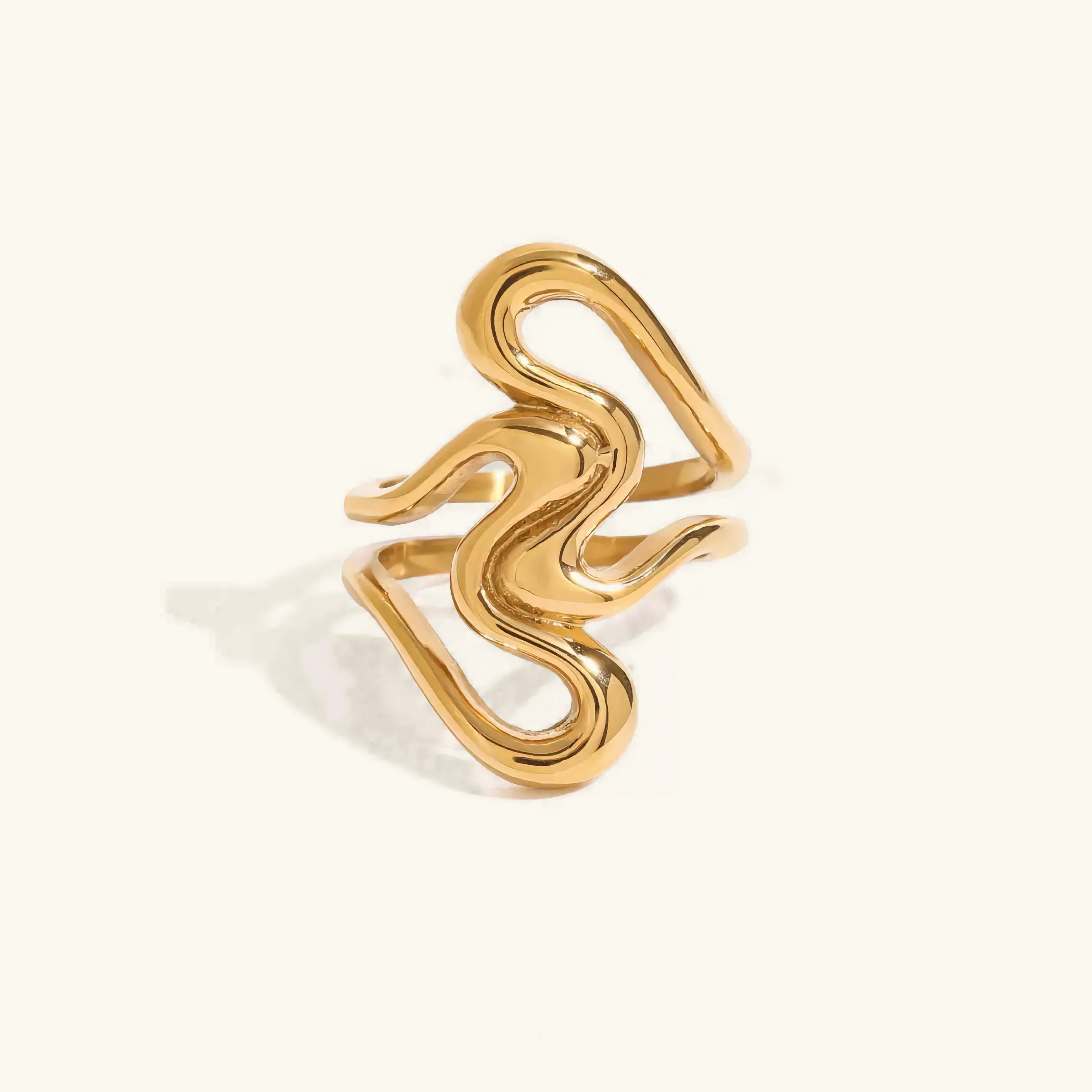 Corina Abstract Gold Ring