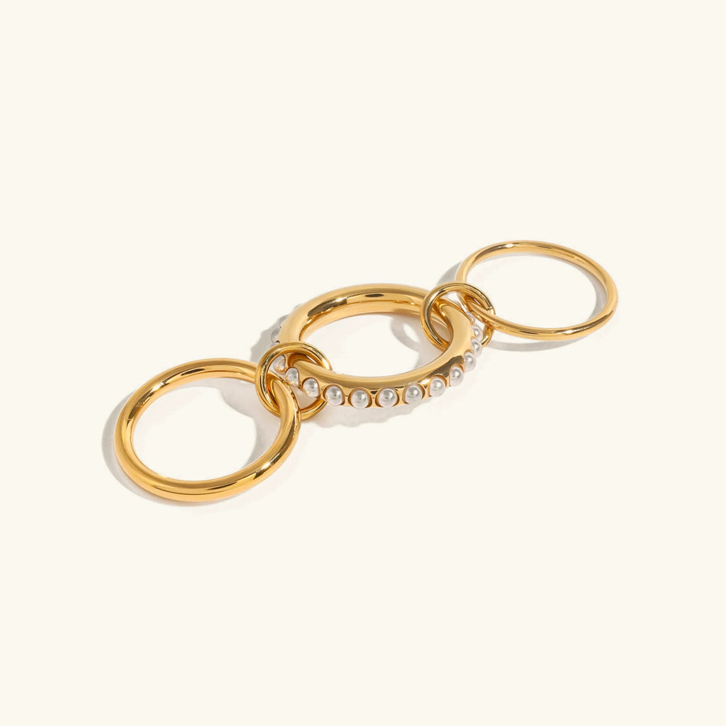 Mikayla Stacked Freshwater Pearl Ring