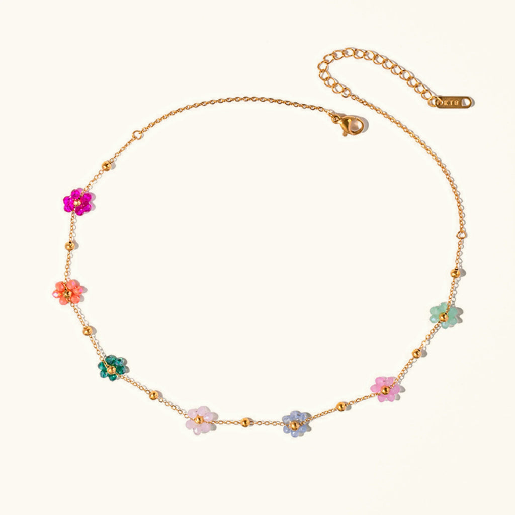 Azalea Floral Gold Necklace